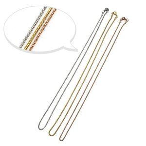 SILVER Stainless Steel Rope Chain Necklace 20" 22" 24"